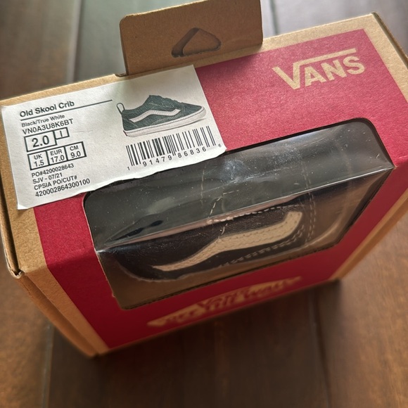 Vans Old School Crib Shoe Black/True White size 2.0 6-12 weeks - Picture 6 of 7